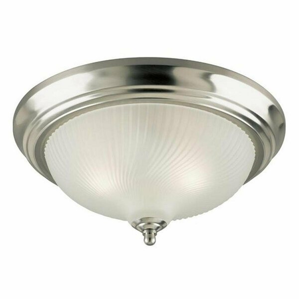 Brightbomb Two Light Indoor Flush Mount Ceiling Fixture - Brushed Nickel with Frosted Swirl Glass BR4247033